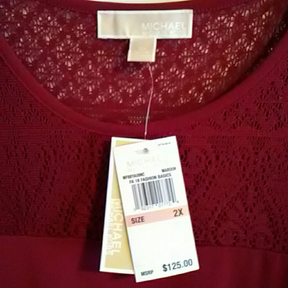 Michael Kors Plus Size Lace Hem & Sleeve Dress - Picture 5 of 7